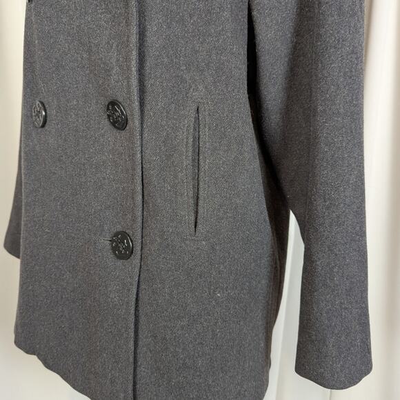 J. Percy Double Breasted Peacoat Gray Size 10 - Picture 15 of 16